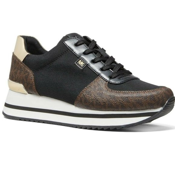 Michael Kors Monique Knit Trainer Running Sneakers Brown - Picture 1 of 4
